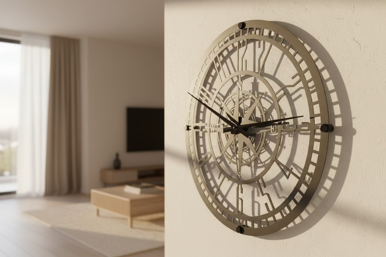 Oversized Clock, Compass Style